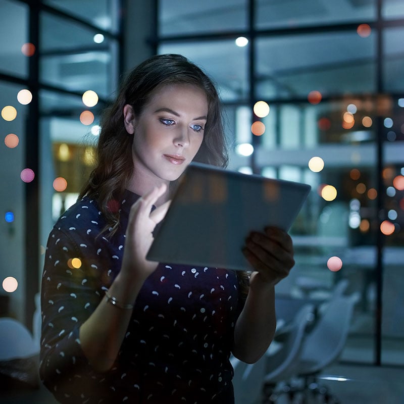 Woman Reviewing Digital Certificate