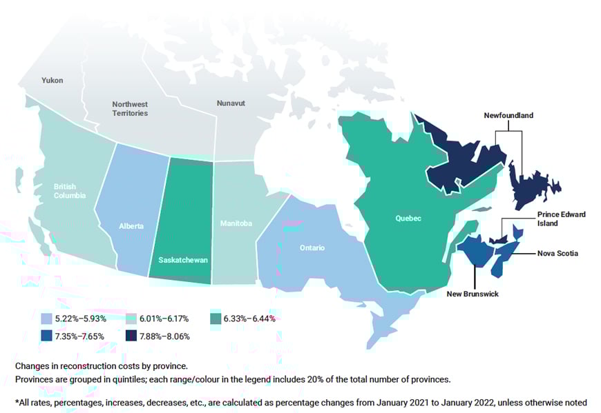 reconstruction costs canada q1 2022