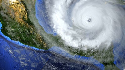 Satellite Image Of Tropical Cyclone Near Mexico 