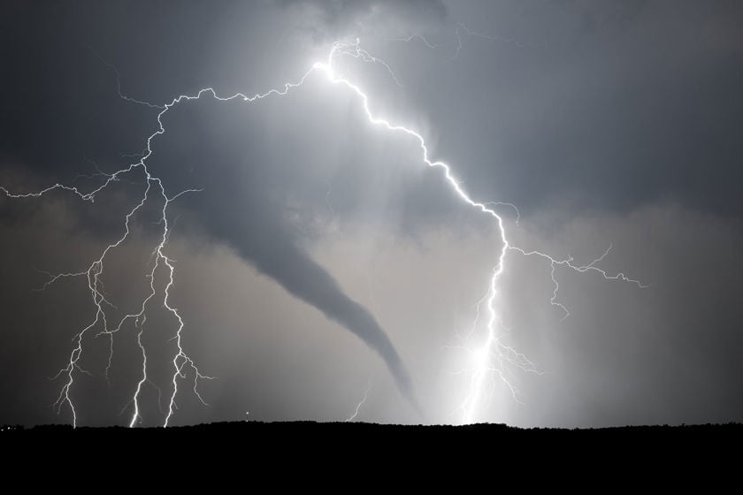 Lightening Storm With Tornado
