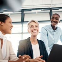 Happy Colleagues Collaborating 