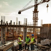 Workers On Construction Site 