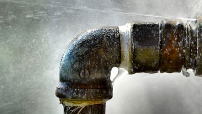 Water Leaking From Old Pipe 