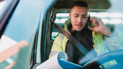 Commercial Driver At Wheel 