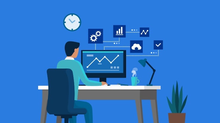 Man Sitting At His Laptop 