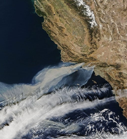 Satellite Image Of Thomas Fire 