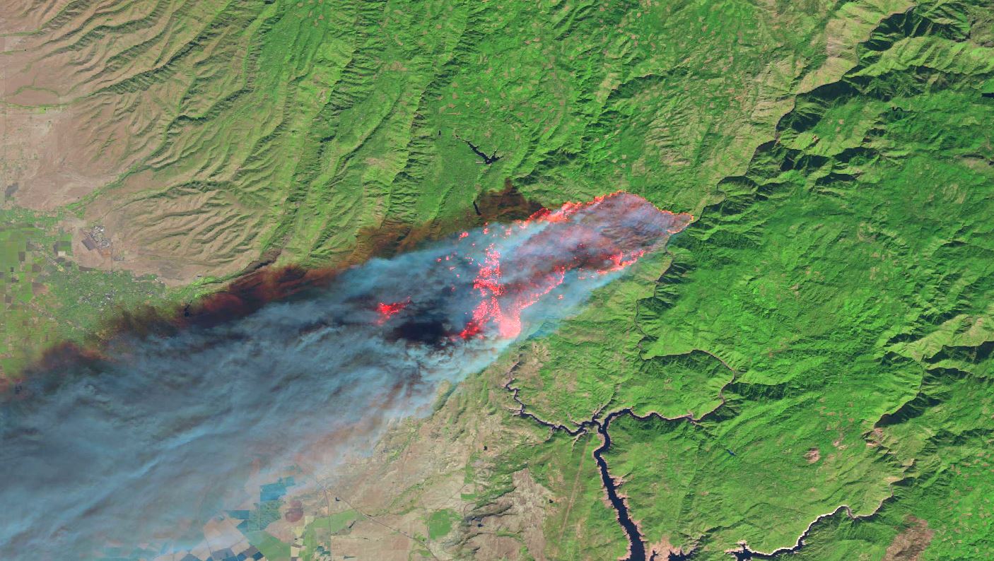 Camp Fire 11-08-18 Landsat brighter closeup