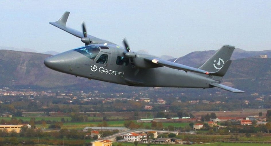 Geomni aircraft in fliight Geomni-aircraft
