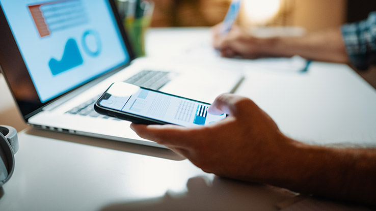 Laptop and cell phone