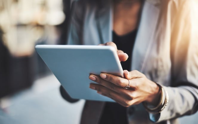 Woman holding tablet