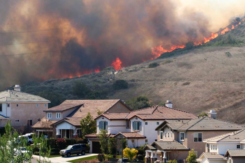 Wildfire Behind Neighborhood 