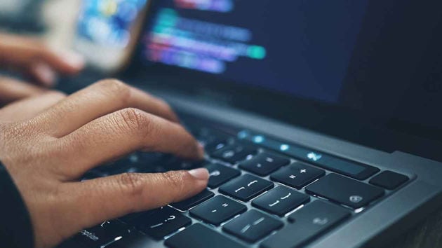 Hands On Laptop Keyboard 