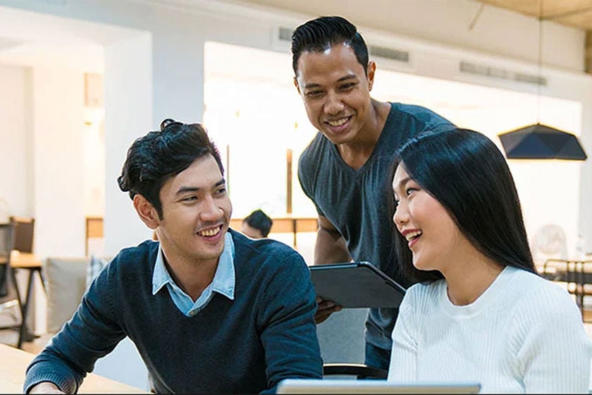 Coworkers Collaborating 