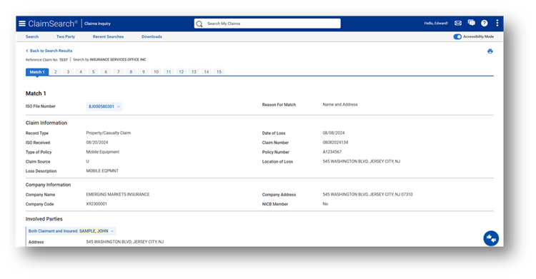 Claims Inquiry New Look and Feel