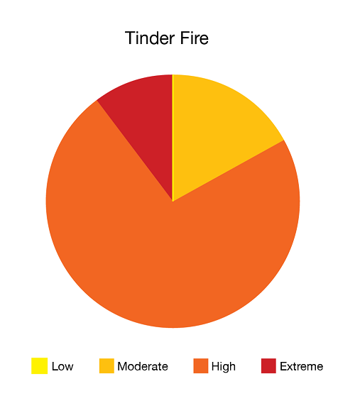 FireLine analysis of Arizona Tinder Fire Fireline Tinder fire pie chart