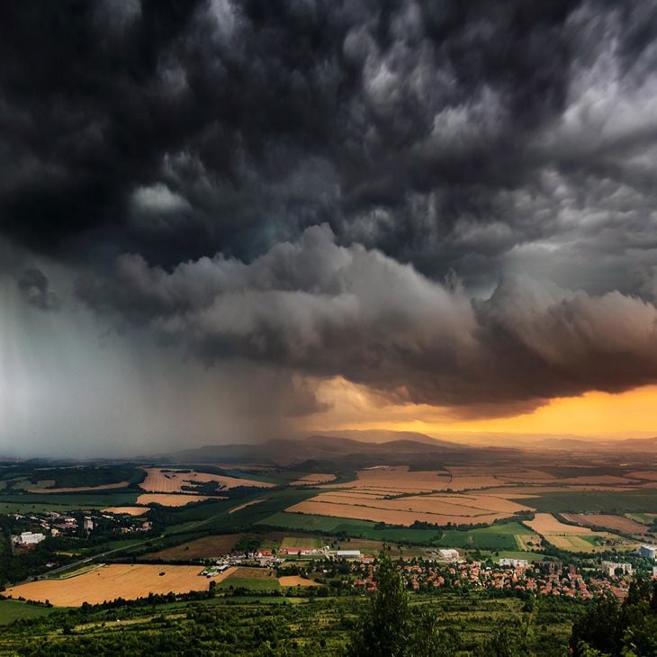 Storm Over Rural Landscape 