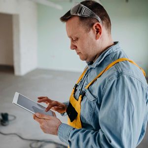 Worker Using Tablet 