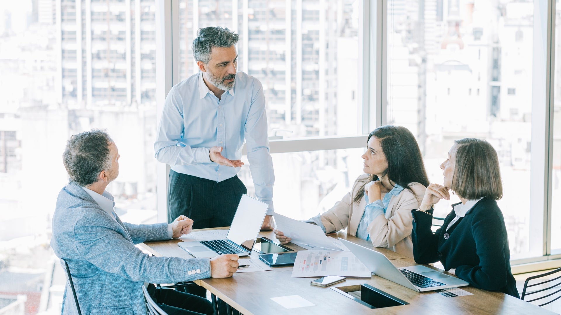 workers in a meeting