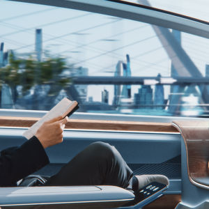 Man In Futuristic Car 