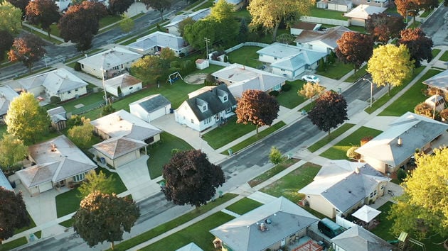 Aerial View Of Residential Neighborhood 