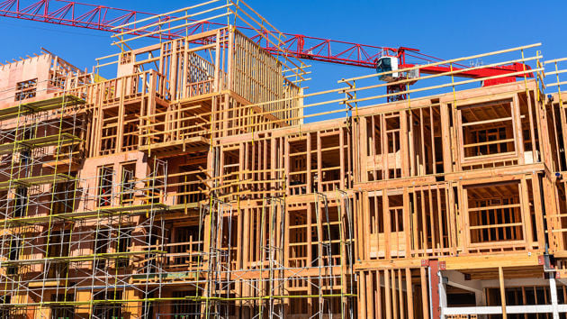 Construction Site With Wood Framing 