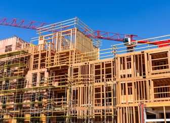 Construction Site With Wood Framing 