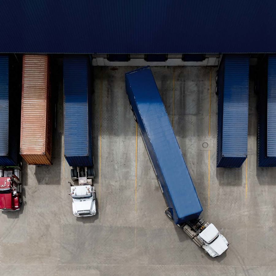 Truck Fleet In Loading Dock 