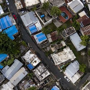 Aerial Image Of Storm Damaged Buildings 