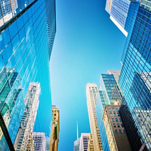 Commercial Buildings From Street Level 