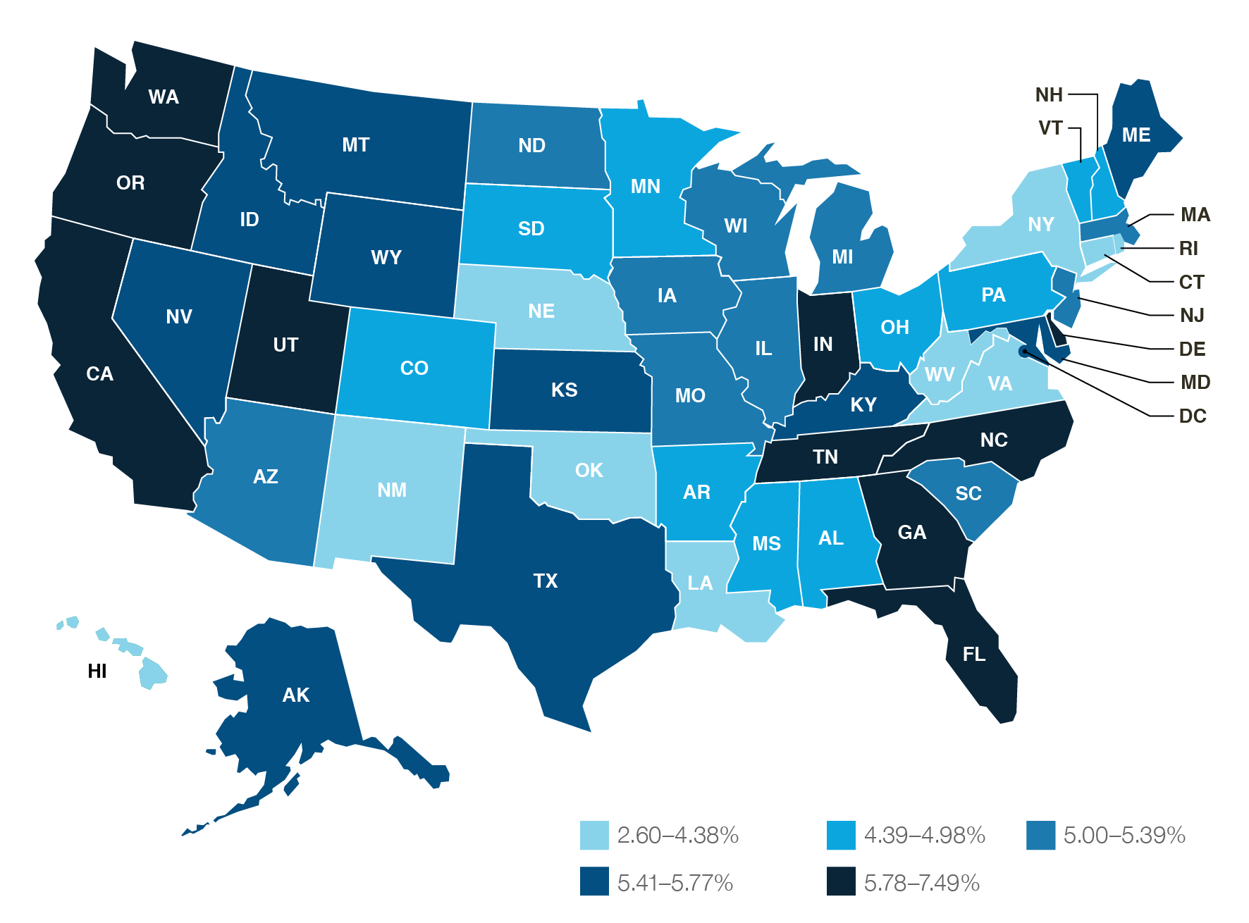 360Value Reconstruction Cost Update Q3 2018 360ValueUSA map Q3 2018