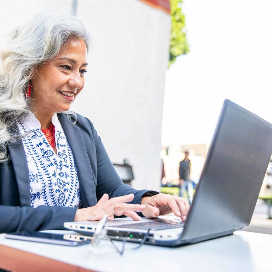 Working At Laptop 