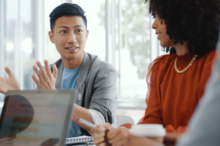 Coworkers In Meeting Computer 