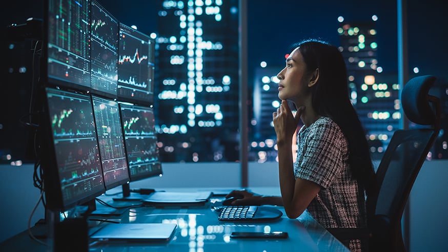 woman on computer