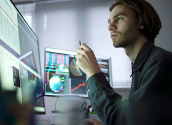Man Reviewing Data 