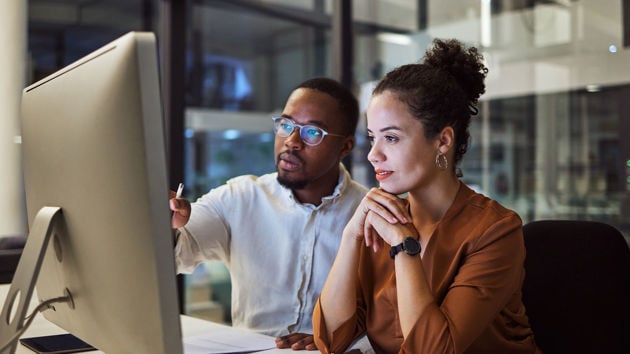 Coworkers On Computer 