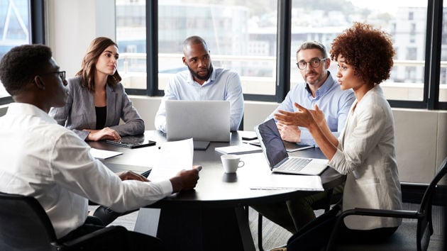 Colleagues In Animated Discussion 