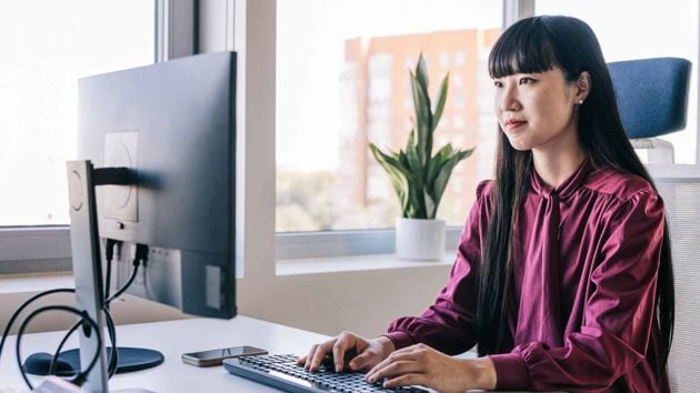 Woman Using Computer 