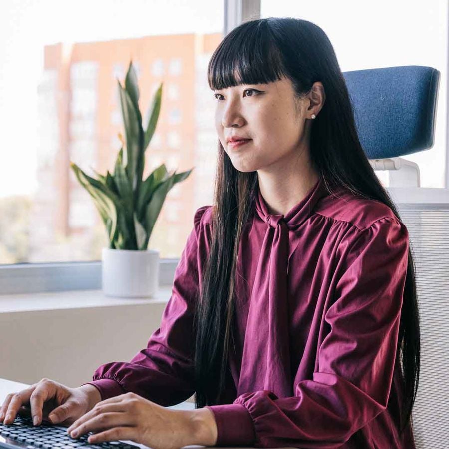 Woman Using Computer 