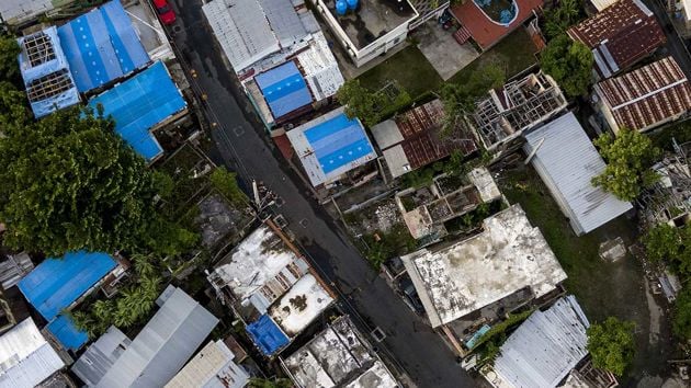 Aerial Image Of Storm Damaged Buildings 