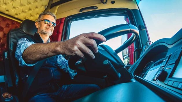 Truck Driver Wearing Sunglasses 