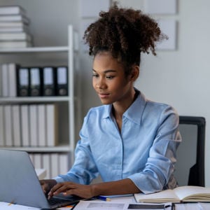 Woman Working On Laptop 