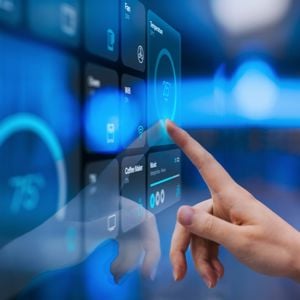 Hand On Touchscreen Adjusting Settings 
