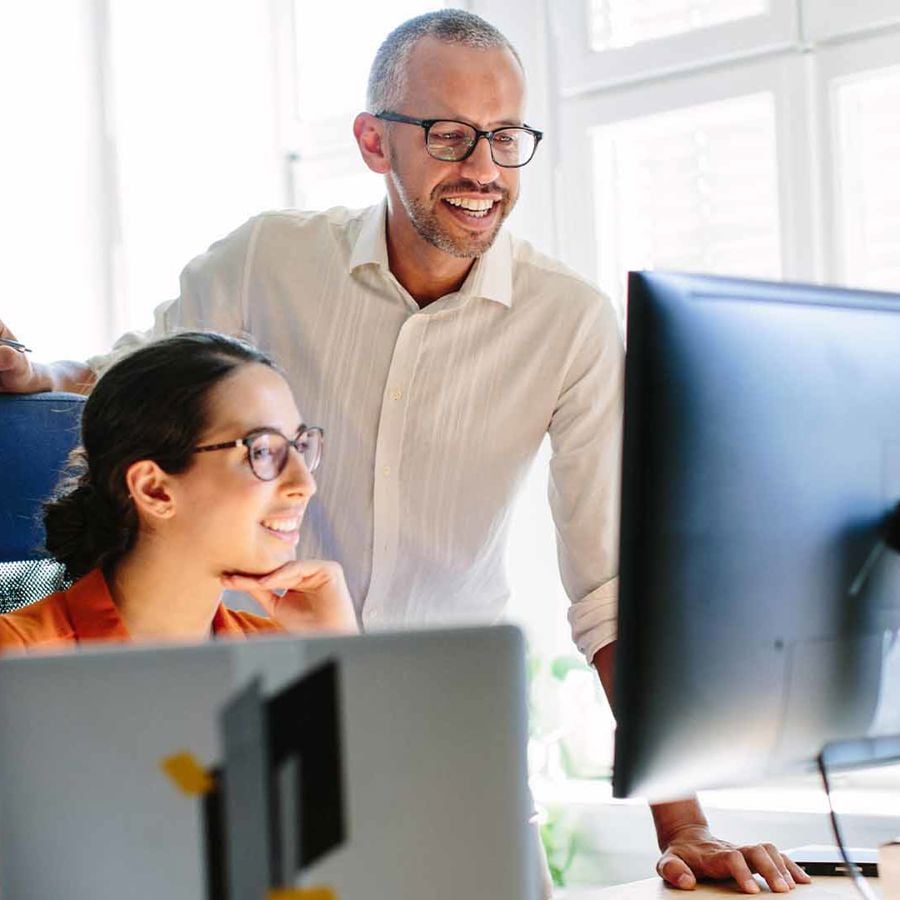Coworkers Reviewing Work 