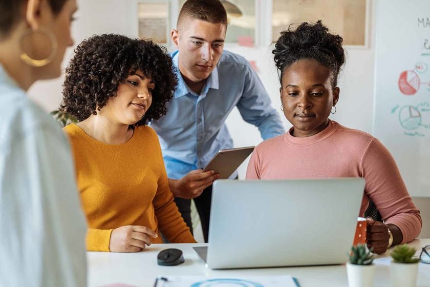 Team Working With Ai On Computer 