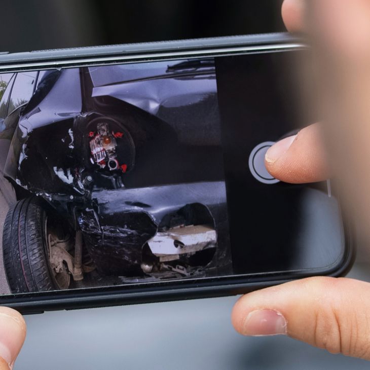 Taking Photo Of Car Crash 