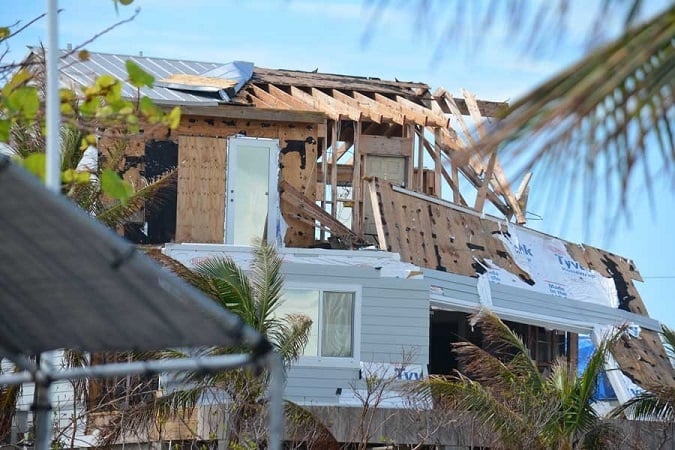 Significant damage to a wood frame home in Ramrod Key, Florida. AIR assesses storm damage 1