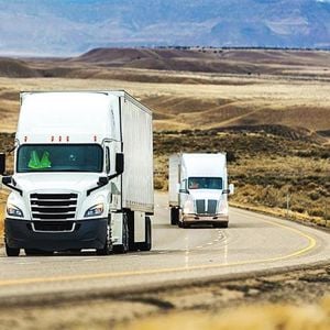 Semi Trucks On Open Highway 