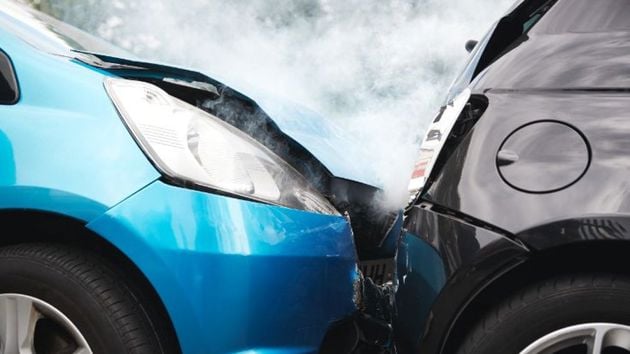 Closeup Rear End Car Collision 