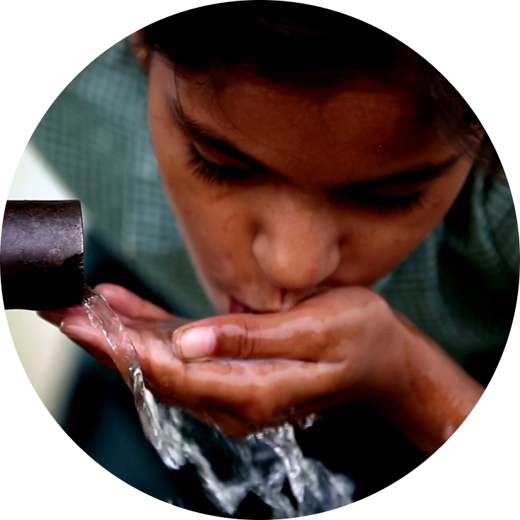 Child Drinking Water From Pipe Mask