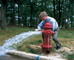 Where might firefighters be most likely to encounter inoperative standpipes and sprinkler systems?
